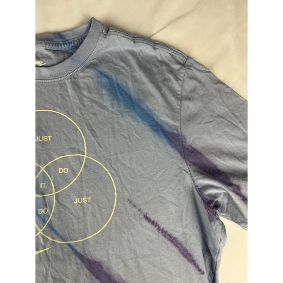 Nike The Nike Tee Mens Large Blue Tie Dye Just Do It Graphic T Shirt - Picture 1 of 8